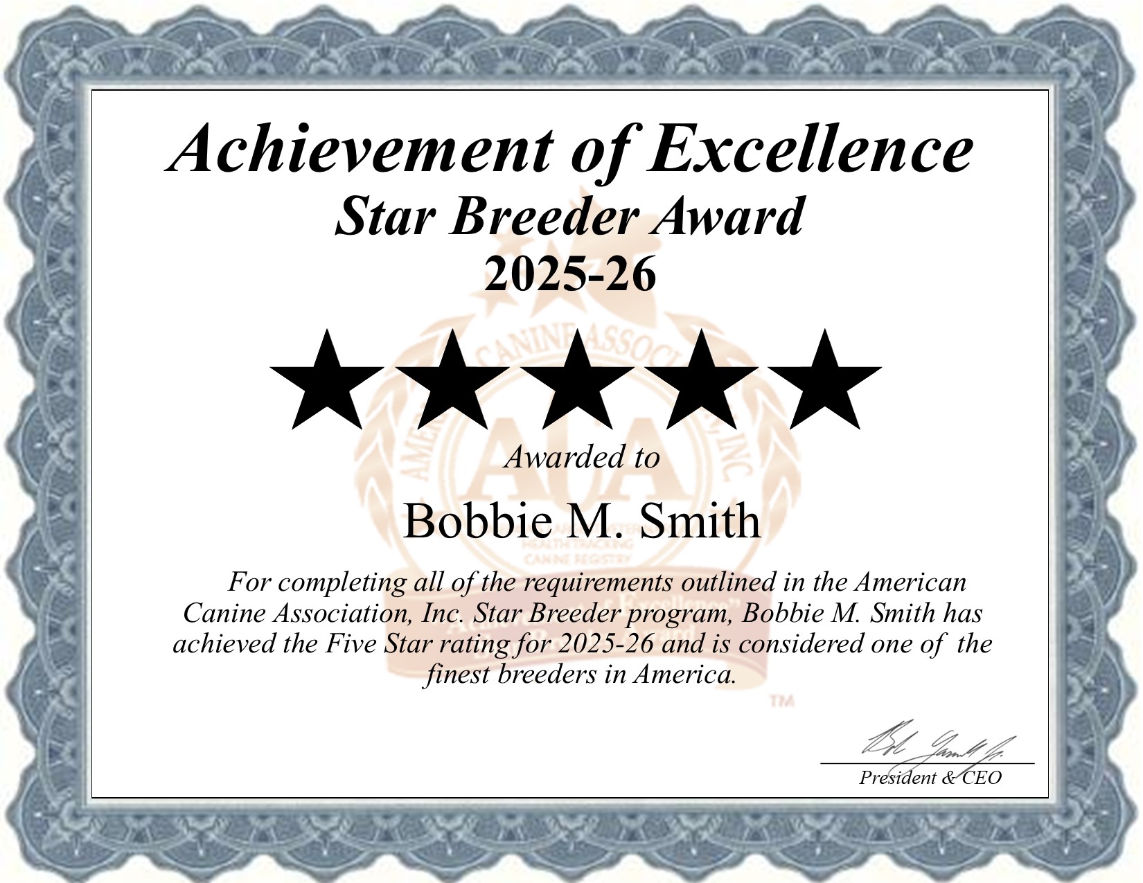 Bobbie, Smith, dog, breeder, star, certificate, Bobbie-Smith, Richland, MO, Missouri, puppy, dog, kennels, mill, puppymill, usda, 5-star, aca, ica, registered, Poodle-Maltese, none