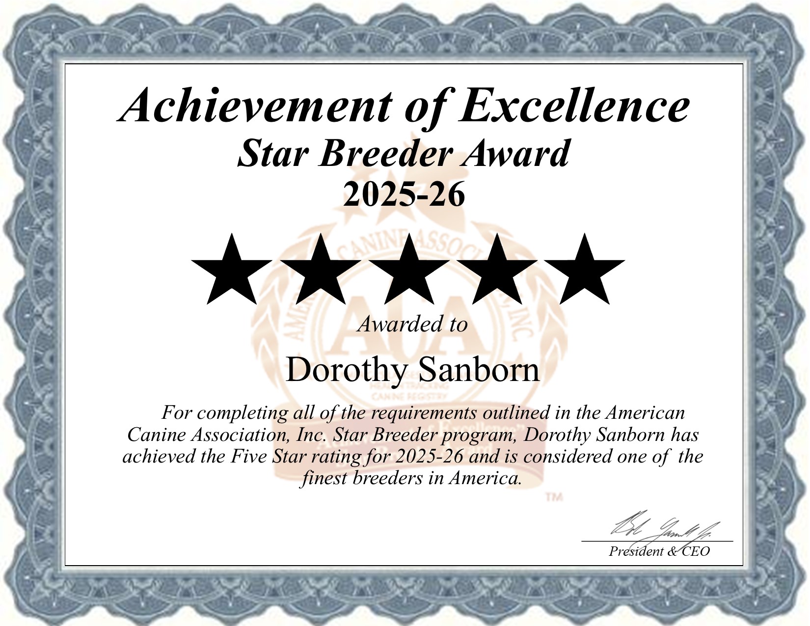 Dorothy, Sanborn, dog, breeder, star, certificate, Dorothy-Sanborn, Madison, SD, South Dakota, puppy, dog, kennels, mill, puppymill, usda, 5-star, aca, ica, registered, Lhasa Apso