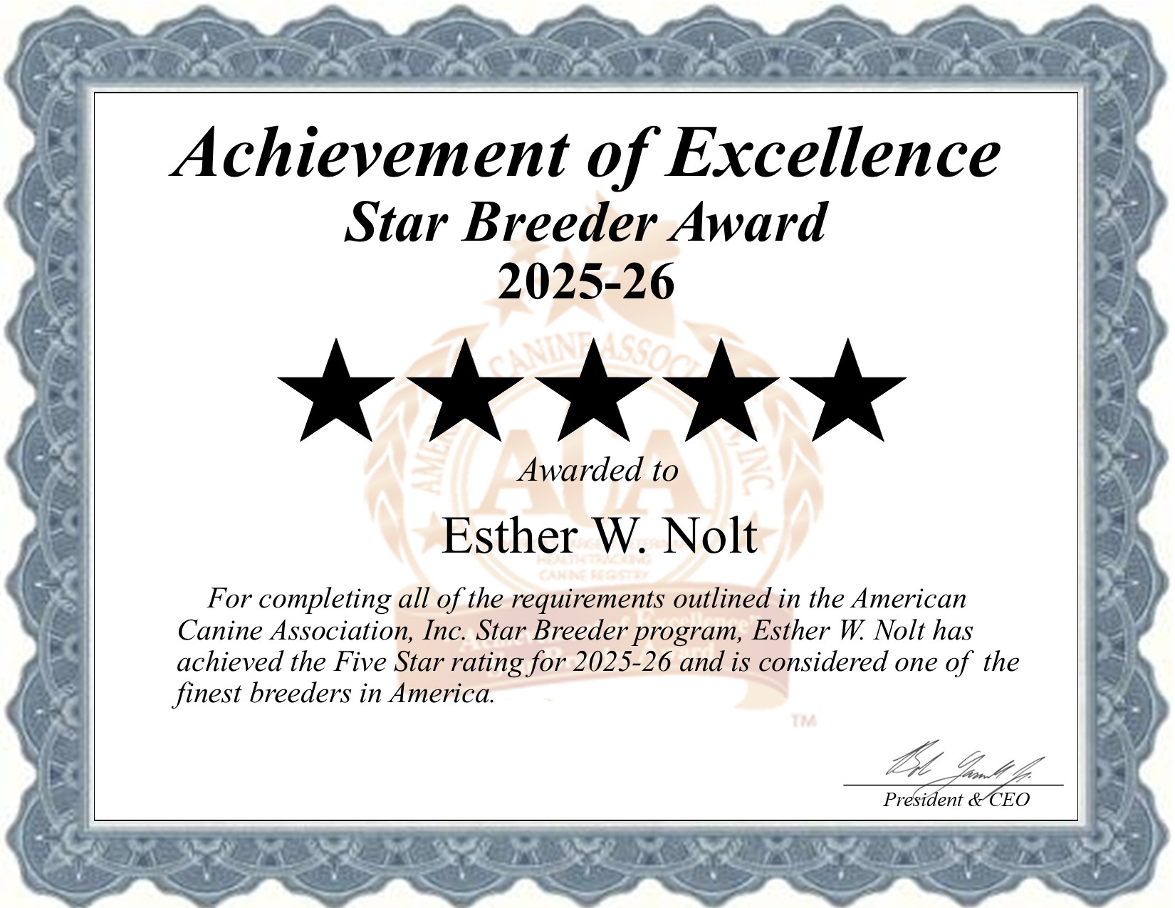 Esther W., Nolt, dog, breeder, star, certificate, Esther W.-Nolt, East Earl, PA, Pennsylvania, puppy, dog, kennels, mill, puppymill, usda, 5-star, aca, ica, registered, Poodle