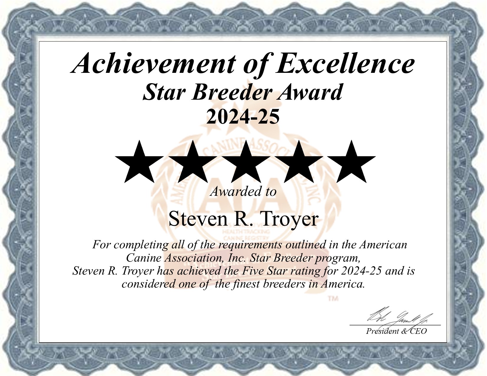 Steven, Troyer, dog, breeder, star, certificate, Steven-Troyer, Millersburg, OH, Ohio, puppy, dog, kennels, mill, puppymill, usda, 5-star, aca, ica, registered, Chihuahua, none
